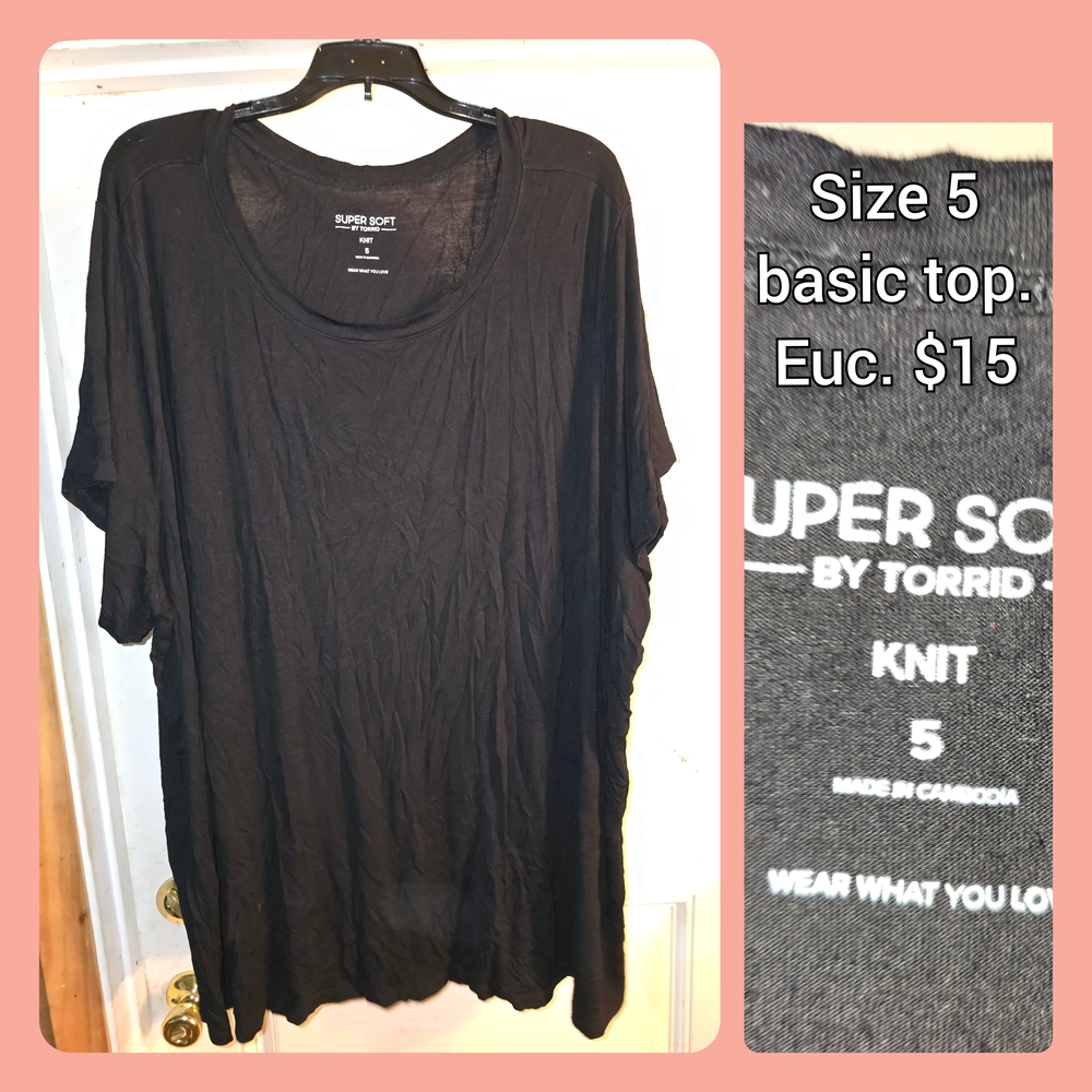 Torrid Black Short Sleeve Knit Tee